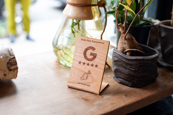 Premium Wood Google Review Stand