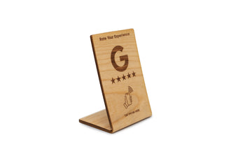 Premium Wood Google Review Stand